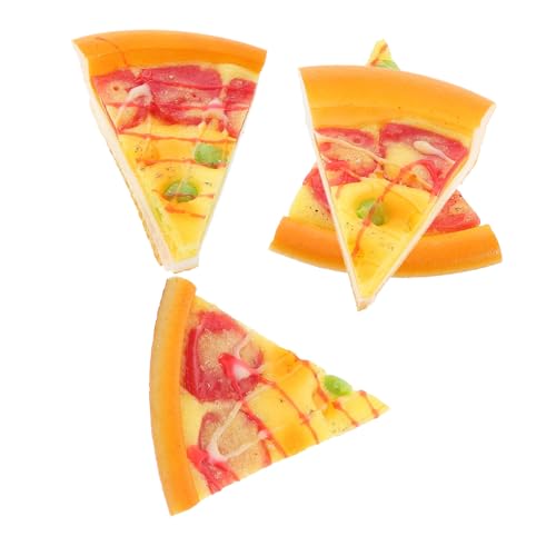 SOIMISS 4 Stück Realistische Käse Pizzascheiben Modell aus PU Falsche Pizza für Spielküche Pizzapartys Fotorequisiten Dekoration von SOIMISS