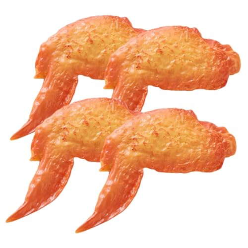 SOIMISS 4 Stück Simulierte Gebratene Hähnchenflügel Teiliges Kunststoffmodelle Realistische Food Deko für Zuhause Fotografie Requisite Kreative Präsentation Lebensmittelechte von SOIMISS
