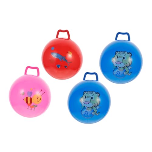 SOIMISS 4 Stück Teiliges Aufblasbare Bälle mit Griff Springbälle für Outdoor Spiel Robust und Sicher Geeignet für Park und Balance Training von SOIMISS