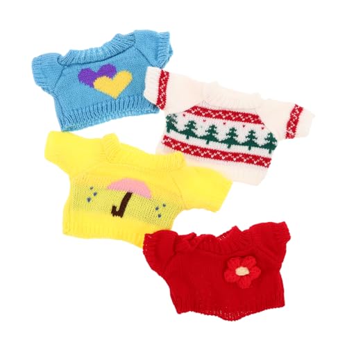 SOIMISS 4 Stück Teiliges Bären Pullover aus Baumwolle Weiche Kuscheltiere Kleidung mit Weihnachtsmuster Austauschbar und Waschbar DIY Plüschoutfit für Mädchen Geburtstagsspielzeug von SOIMISS