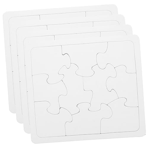 SOIMISS 4 Stück Teiliges DIY Blanko Puzzle für Kreative Malvorlagen für Bastelprojekte Pädagogische Aktivitäten Puzzlegestaltung mit Papiermaterial von SOIMISS