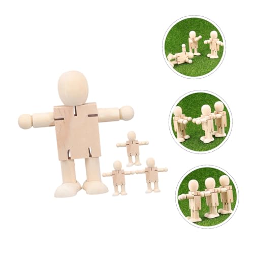 SOIMISS 4 Stück Teiliges DIY Holzroboter Unbemalte Holzfigur Roboter Puppe zum Bemalen Graffiti Bastelspielzeug Kreative Holzdeko SOIMISS 4 Stück Teiliges DIY Holzroboter Unbemalte Holzfigur Roboter Puppe zum Bemalen Graffiti Bastelspielzeug Kreative Holzdeko von SOIMISS