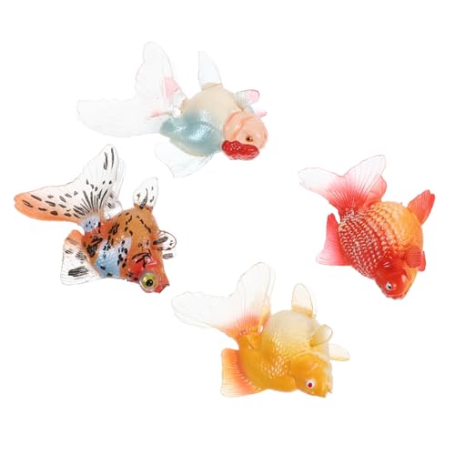 SOIMISS 4 Stück Teiliges Farbenfrohe Goldfisch Figuren aus Kunststoff Realistische Simulation Lebendige Aquarium Deko für Biologieunterricht von SOIMISS
