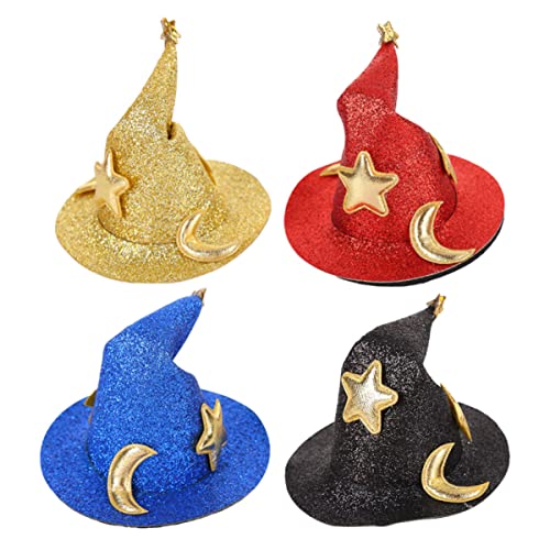 SOIMISS 4 Stück Teiliges Halloween Haarschmuck Kleine Hexenhut Haarspangen Gemischten Farben Niedliche Haaraccessoires für Halloween Party Dekoration SOIMISS 4 Stück Teiliges Halloween Haarschmuck Kleine Hexenhut Haarspangen Gemischten Farben Niedliche Haaraccessoires für Halloween Party Dekoration von SOIMISS