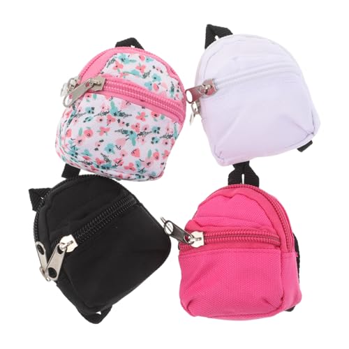 SOIMISS 4 Stück Teiliges Mini Puppenrucksack Maßstab mit Funktionalem Reißverschluss DIY Polyester Schulranzen in Weiß Rosa Schwarz Muster Realistische Nähte Vielseitiges Zubehör für SOIMISS 4 Stück Teiliges Mini Puppenrucksack Maßstab mit Funktionalem Reißverschluss DIY Polyester Schulranzen in Weiß Rosa Schwarz Muster Realistische Nähte Vielseitiges Zubehör für von SOIMISS