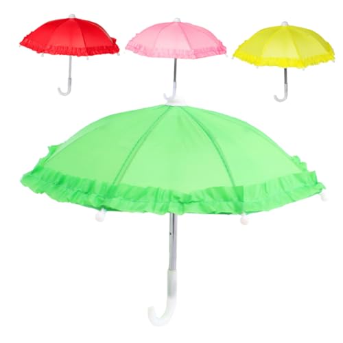 SOIMISS 4 Stück Teiliges Mini Regenschirm Bunte Miniatur Puppendeko Süße Tischdekoration und Foto Requisite Farbige Spielzeugschirme für Puppenhaus und Kreatives Kinderspiel von SOIMISS