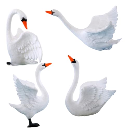 SOIMISS 4 Stück Teiliges Mini aus Kunststoff Filigrane Kleine Figurine für DIY Blumenübertöpfe Handgefertigte Mikrolandschafts Deko Weiß Detailreich und Langlebig von SOIMISS