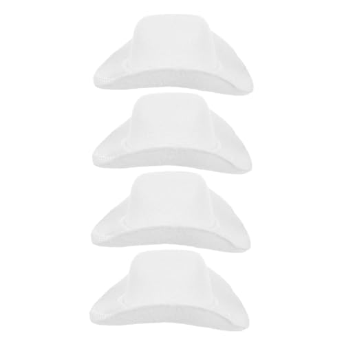 SOIMISS 4 Stück Teiliges Miniatur Cowboyhut Flauschige Dekorative Mini Hüte mit Glatten Kanten Sichere Western Accessoires für Puppen DIY Bastelprojekte Partydekoration und Rollenspiele von SOIMISS