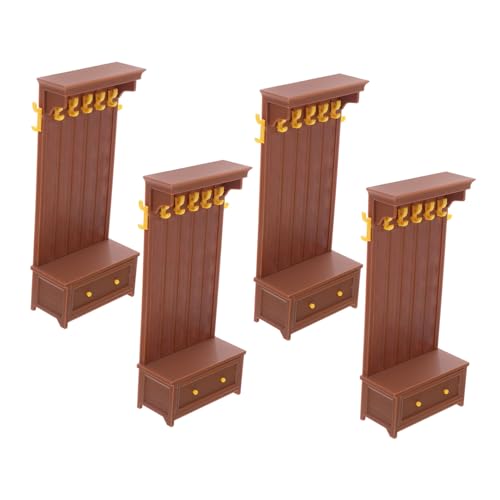SOIMISS 4 Stück Teiliges Miniatur Puppenhaus Regal Schrank Vintage Mini Bücherregal mit Multifunktionale Aufbewahrung für Puppenhaus Dekoration und Kreatives Rollenspiel von SOIMISS