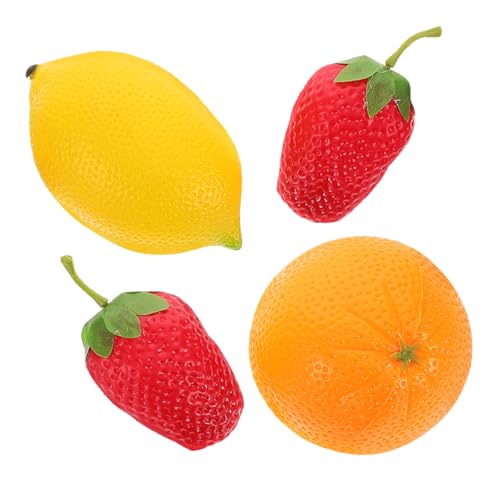 SOIMISS 4 Stück Teiliges Percussion Fruit Shaker für Realistisches Obst Design Leichtes Robustes Rhythmusinstrument und Koordinationsfähigkeiten Bunte Maracas Spielzeuge von SOIMISS