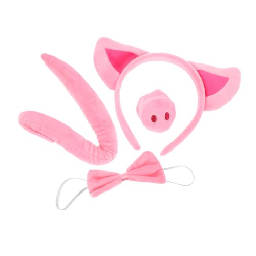 SOIMISS 4 Stück Teiliges Schwein Kostüm Set mit Stirnband Fliege Nase und Leichte Bequeme Verkleidung für Einfache Anbringung für Halloween Karneval und Rollenspiele von SOIMISS