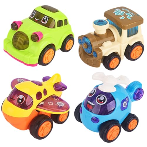 SOIMISS 4 Stück Teiliges Spielzeugauto aus Hochwertigem Kunststoff Verschleißfest Kindgerecht Abgerundet Leicht zu Greifen Buntes Design als für Jungen und Mädchen Zufällige Farbe von SOIMISS