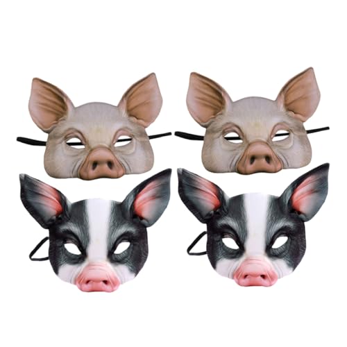 SOIMISS 4 Stück Teiliges Tier-masquerade Halbgesichtsmaske Leicht und Bequem für Halloween Karneval Kostüm Party Cosplay Zubehör Bunt von SOIMISS