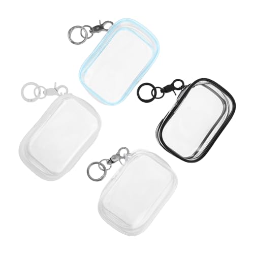 SOIMISS 4 Stück Teiliges Transparentes PVC Zipper Plüschtiere Klare Aufbewahrungstaschen mit Schlüsselanhänger Kompakte Hänge-Organizer für Puppen und Sammlerstücke Tragbare Kleine Taschen von SOIMISS