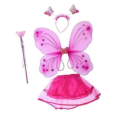 SOIMISS 4 Teiliges Kostümset Für ädchen Tütü Rock Mit Flügeln Haarreif Und Feenstab Ideal Für Auftritte Und Partys Rosenrot Zufälliger Haarreif Stil SOIMISS 4 Teiliges Kostümset Für ädchen Tütü Rock Mit Flügeln Haarreif Und Feenstab Ideal Für Auftritte Und Partys Rosenrot Zufälliger Haarreif Stil von SOIMISS