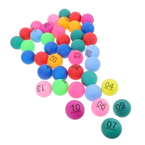 SOIMISS 40 Stück Teiliges Nummerierte Bingo Kugeln Mehrfarbig Kunststoffbälle für Partyspiele Bar Geburtstagsfeiern Tombola Lose Spiel Zubehör Kleine Bunte Kugeln von SOIMISS