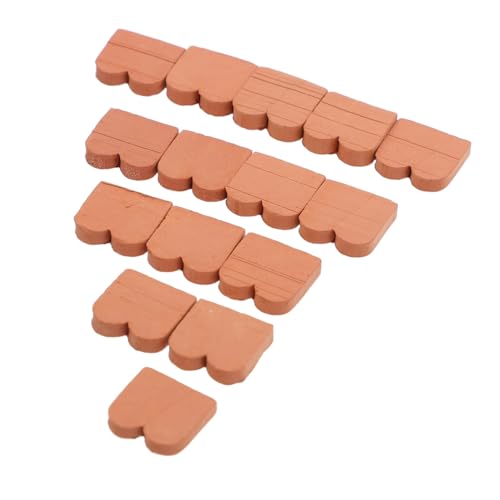 SOIMISS 40 Stück Wellenziegel für Puppenhaus Dekor DIY Kleine Braune Bausteine Realistische Miniatur Wellenmuster für Garten Zubehör von SOIMISS