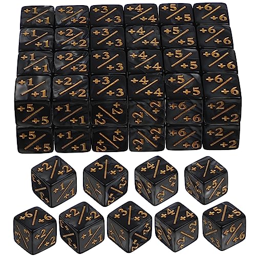 SOIMISS 48-Teiliges Set Plus- und Minuswürfel Token-Würfelzähler sterben farbige Würfel Kartenspiele, Token-Würfel Riese würfelunterlage einhelll spielsachen Acrylwürfel Spielwürfel Black von SOIMISS