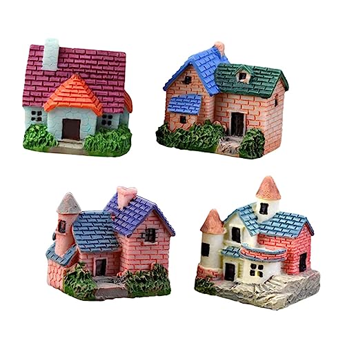 SOIMISS 4Stücke Miniaturhaus Harz Mikrolandschaftsdekoration Wetterfeste Hausornamente für Garten und Schreibtisch Gemischter SOIMISS 4Stücke Miniaturhaus Harz Mikrolandschaftsdekoration Wetterfeste Hausornamente für Garten und Schreibtisch Gemischter von SOIMISS