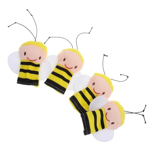 SOIMISS 4Stücke Weiche Plüsch Bienen Fingerpuppen für Handgefertigte Tierpuppen aus Hochwertigem Plüsch für Früherziehung und Beruhigung von Kleinen Niedliches von SOIMISS