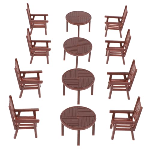 SOIMISS 4er-Set Miniatur-Tisch Und -stühle – Realistisches Mini-möbelmodell-Set, Puppenhaus-zubehör Für Die Mikro-landschaftsdekoration von SOIMISS