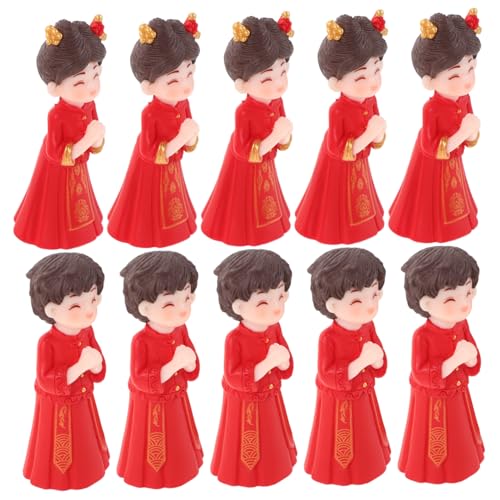 SOIMISS 5 Paare Mini Chinesische Braut Bräutigam Figuren Hochzeitstorten Dekoration Traditionelle Asiatische Ehe Zeremonie Micro Landschaft Kuchenaufsatz von SOIMISS