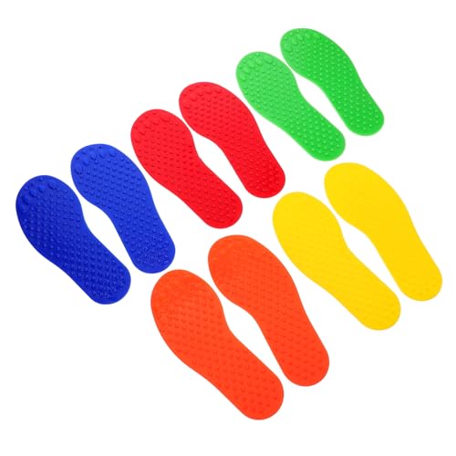 SOIMISS 5 Paare Taktile Fußabdruck sensorik Matten für Erwachsene rutschfeste Sinnes fußabdrucksets in Orange Rot Gelb Blau Grün Für Indoor Outdoor sensorikspiele und Balance Training von SOIMISS