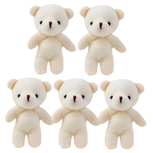 SOIMISS 5 Stück Bärenanhänger Hängendes Mini-bär- Valentinstag Stofftier Mini-bären- Bärenverzierung Bärenspielzeug Für DIY-schlüsselanhänger Cartoon-bär-Puppe Beige Pp Baumwolle von SOIMISS