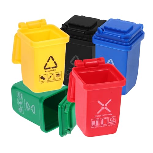 SOIMISS 5 Stück Mini Mülleimer Miniatur Mülltonne Miniatur Mülleimer Puppenhaus Abfalleimer Kleiner Recycling Behälter Mülleimer Party Verschiedene Mülleimer Für Mülleimer Mini von SOIMISS