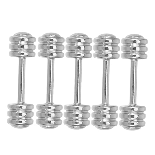 SOIMISS 5 Stück Puppenhaus-Fitnessstudio-Modell Party Stütze Miniatur-Fitness Trainieren Figur Home Decor wohnungsdeko Fun Toy Puppenhaus Miniaturen Spielzeughantel Rostfreier Stahl Silver von SOIMISS