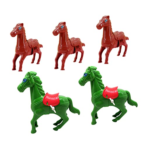 SOIMISS 5 Stück Teiliges Aufziehpferdespielzeug aus Kunststoff Kleine Springende Tiere Nostalgisches Retro Uhrwerkspielzeug für Junge Mädchen Jungen und Mädchen Fördert Zufällige Farbe von SOIMISS