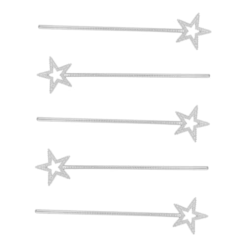 SOIMISS 5 Stück Teiliges Kunststoff Sternform Kreative Feenstäbe für Mädchen Bühnenauftritte Geburtstagsfeier Party Zubehör Silber SOIMISS 5 Stück Teiliges Kunststoff Sternform Kreative Feenstäbe für Mädchen Bühnenauftritte Geburtstagsfeier Party Zubehör Silber von SOIMISS