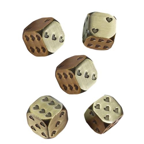 SOIMISS 5 Stück Teiliges Metallwürfel mit Herzpunkten Kompakte Spielwürfel für Tischspiele und Partyzubehör Langlebig Leicht für Zuhause Bar und Brettspiele von SOIMISS