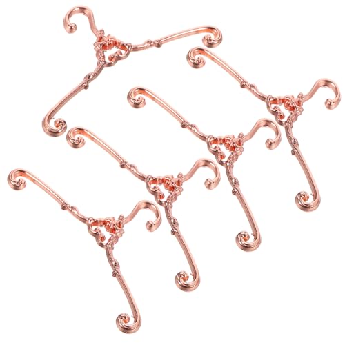 SOIMISS 5 Stück Teiliges Mini Kleiderbügel für Puppen Hochwertige Miniatur Kleiderbügel aus Robustem Material Roségold für Puppenkleider für Puppenschränke und Organisierte Puppen von SOIMISS
