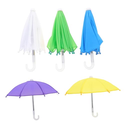 SOIMISS 5 Stück Teiliges Mini Regenschirm für Puppenhaus Dekoration Bunte Farbige Miniaturspielzeug Schirme Leichtes Robustes Material Detailreich Verarbeitet für Kreative Hausmodelle von SOIMISS