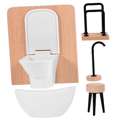 SOIMISS 5 Stück Teiliges Miniatur Badezimmer für Puppenhaus Realistische Badewanne Toilette Schminktisch Zubehör Kreatives für Fantasie und Geschicklichkeit SOIMISS 5 Stück Teiliges Miniatur Badezimmer für Puppenhaus Realistische Badewanne Toilette Schminktisch Zubehör Kreatives für Fantasie und Geschicklichkeit von SOIMISS