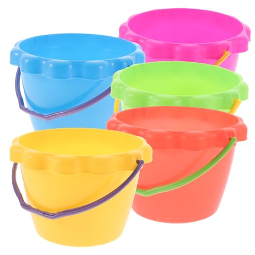 SOIMISS 5 Stück Teiliges Sandspielzeug Bunte Sandkübel aus Langlebigem Kunststoff für Strandspielzeug Garten Eimer Fördert Kreativität und Soziale Fähigkeiten Zufällige Zufällige Farbe von SOIMISS