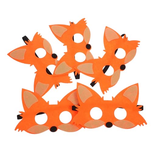 SOIMISS 5 Stück Teiliges Tiermasken aus Filz Leichte Halbe Fuchs Gesichtsmaske für Halloween und Cosplay Wiederverwendbar Cartoonartig Sicher und Bequem für Kinderpartys von SOIMISS