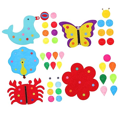 SOIMISS 5 Stück mit Reiß Verschluss knöpfen sicherheitsleine für babyshowergeschenk kleinkinderspielzeug Stoffbrett für Kinderknöpfe pädagogisches Button-Board- von SOIMISS