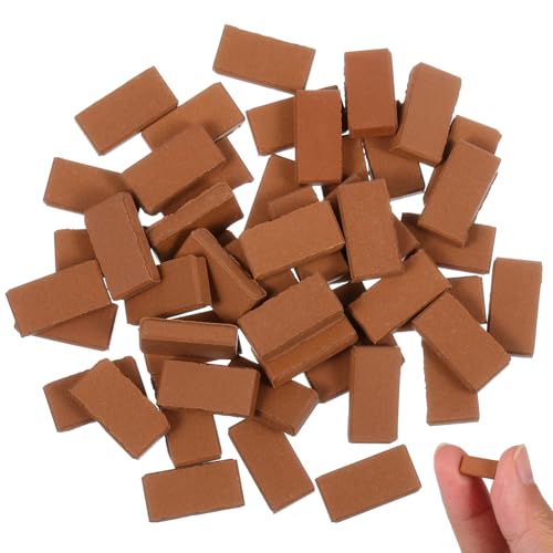 SOIMISS 50 Stück Miniaturziegel Simulierte Bauklötze für DIY Mini Häuser Bausteine für Sandtisch Gartenlandschaft und Kreative Projekte von SOIMISS