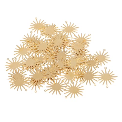 SOIMISS 50 Stück Sonnenblumen-schmuckanhänger Anhänger Für Armbänder Herstellung Sortiert Schmuckformen Perlen Für Armbänder Sonnenanhänger Zum Selbermachen Geformt Winzig Golden Legierung von SOIMISS