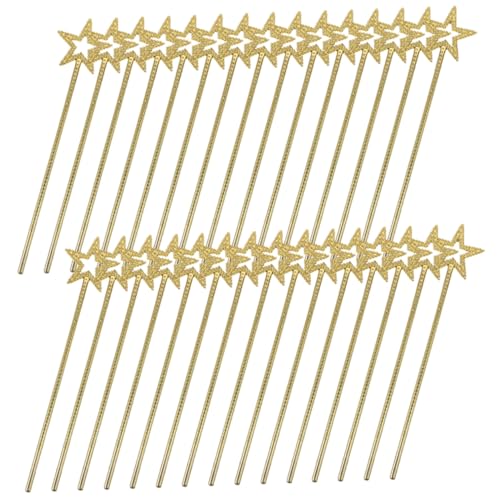 SOIMISS 50 Stück Teiliges Goldene Stern Zauberstäbe aus Leichte Engel und Feenstäbe für Party Bühnenauftritt Cosplay und Festliche Anlässe von SOIMISS