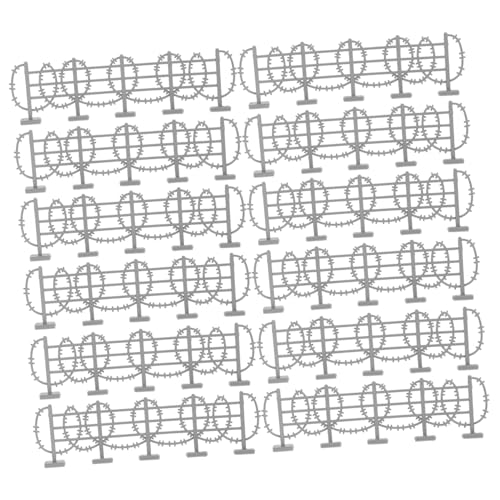 SOIMISS 50 Stück Teiliges Miniatur Zaun aus Silbernem Draht für Bauernhoftiere und Garten Realistisches Militärisches Diorama Zubehör Detailreiche Metallzäune für Kreative von SOIMISS