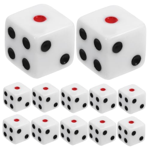 SOIMISS 50 Stück Würfel -Brettspielzubehör tragbar Spielwürfel Requisiten groß Würfel-Gastgeschenke sechsseitige Würfel Partywürfel Partyspielwürfel polyedrische Würfel Acryl Weiß von SOIMISS