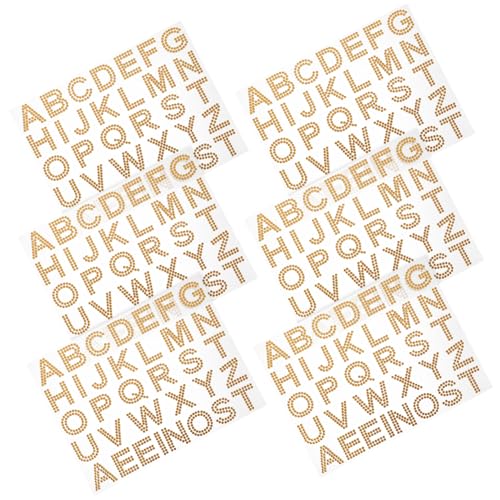 SOIMISS 6 Blätter Rhinestone Buchstaben Aufkleber Selbstklebende Dekoration für Kleidung Taschen und DIY Projekte aus Hochwertigem Acryl Glänzende und Funkelnde Designs für Kreative von SOIMISS