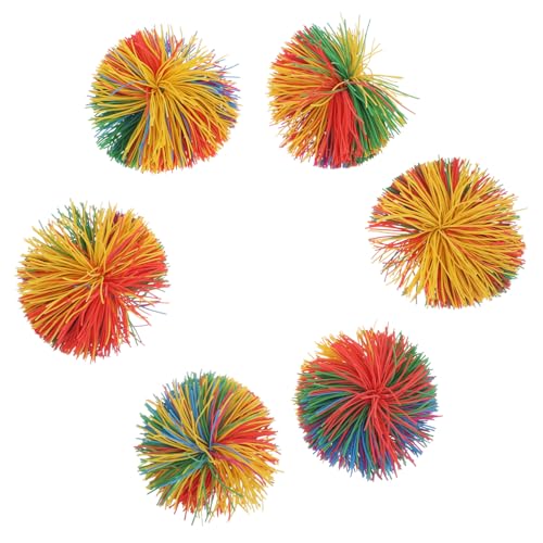 SOIMISS 6 Stück Bunte Dehnbare Silikon Puschelbälle Weiche Sensorische Fidget Bälle zur Stressreduktion Spielerisches Tastgefühl für Erwachsene Farblich Sortiert Zufällige Zufällige Farbe von SOIMISS