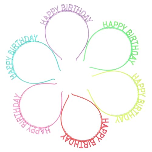 SOIMISS 6 Stück Leuchtende Geburtstags Haarreifen mit Party Design Bunte Fluoreszierende Kronen Haarbänder für Kindergeburtstag und Party Deko Komfortabel und Auffällig von SOIMISS