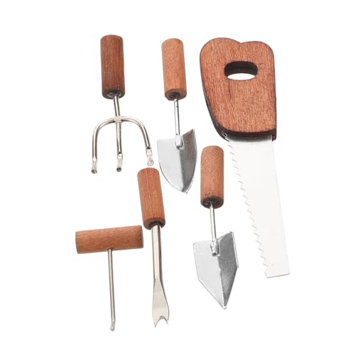 SOIMISS 6 Stück Maßstab Mini Gartenwerkzeuge Harke Säge Schaufel für Puppenhaus Gartendekoration Realistische Landschaftsrequisiten von SOIMISS