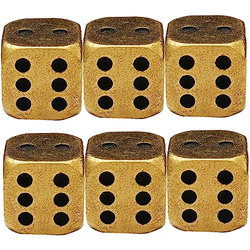 SOIMISS 6 Stück Messingwürfel Erwachsene -stütze Nummerierte Retro Party Klein Einseitig Karneval Ästhetische Würfelstütze Spielstütze Tischspielwürfel Golden von SOIMISS