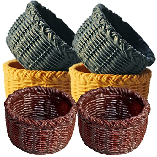 SOIMISS 6 Stück Mini Korb Modell Organisation Organizer Kleiner Korb Gartenkörbe Körbe Mit Behälteraufbewahrung Gewebtes Weidenzubehör Miniatur Innenhaus Dekoration Ornament von SOIMISS